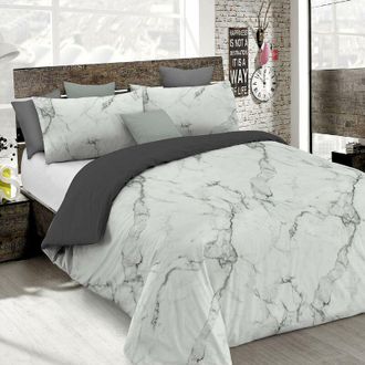 Italian Bed Linen Italian Bed Linen - Set Copripiumino Microfibra Fashion, Lavorato in Italia - Parure Copri Piumino - Sacco Piumone 200x200 cm con Patella e Federe