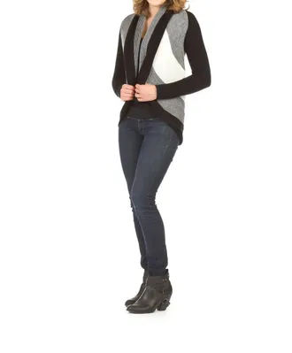 Papillon Stripped Cacoon Cardigan In Black/white