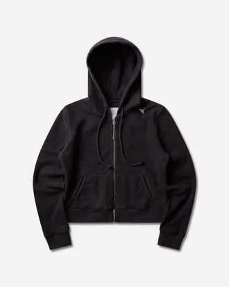 Roa Women s Inside Out Zip-Up Baby Hoodie Washed Black