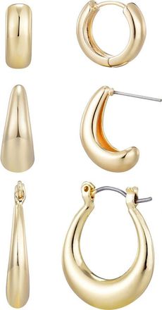 Adornia Set of 3 Hoop Earrings in Gold at Nordstrom Rack