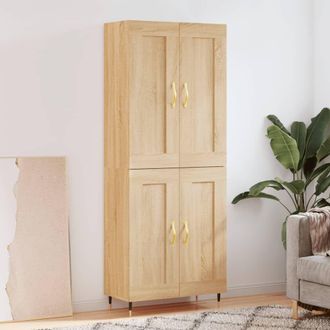 Berkfield Home Highboard Sonoma Oak 69.5x34x180 cm Engineered Wood in Brown