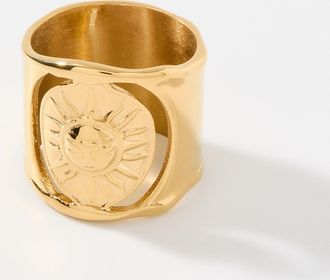 Simons Womens Embossed sun tube ring