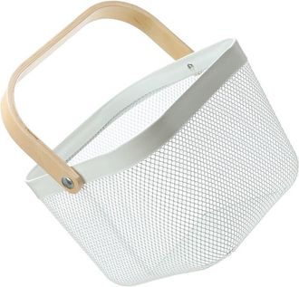 OEM Cesta Decorativa De Malla Met&aacute;lica Para Almacenamiento - Blanca