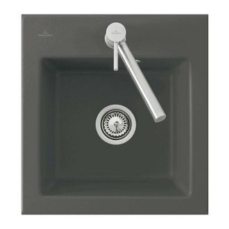 Villeroy & Boch Villeroy&boch - Subway 45 Xs Plano, Fregaderos Empotrados A Ras, 440 X 475 Mm, Fregadero No Reversible, Instalaci&oacute;n Al Ras En Encimera De Piedra Natur