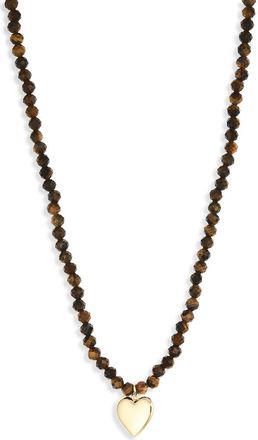 Argento Vivo Tigers Eye Heart Necklace in Gold at Nordstrom Rack
