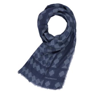 Armani Sjaals - Dames - Accessoires - Blauw - Maat: ONE Size Zijde