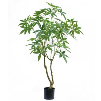 Leaf Artificial Money Tree Pachira Realistic Faux Tree 150cm in Green