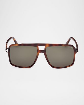 Tom Ford Men & apos;s Kemp Acetate Square Sunglasses