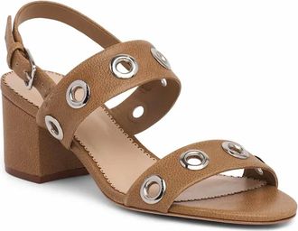 Cinq &agrave; Sept Womens Gemma Grommets Block Sandals In Brown Sugar