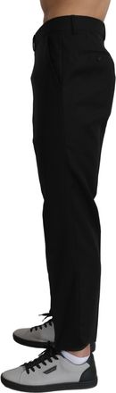 Dolce & Gabbana Black Cotton Wool Formal Dress Mens Pants