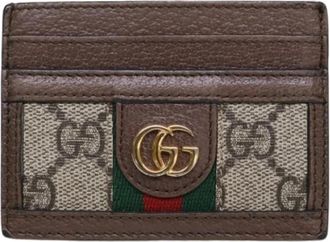 Gucci Pre-owned Card Case - Dames - Pre-owned - Bruin - Maat: ONE Size