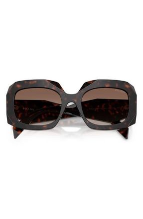 Prada 54mm Square Sunglasses in Root Tortoise /Brown Gradient at Nordstrom