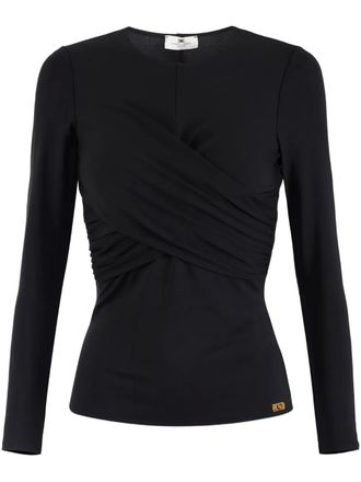 Elisabetta Franchi draped crepe top - women - Viscose/Elastane - 46 - Black
