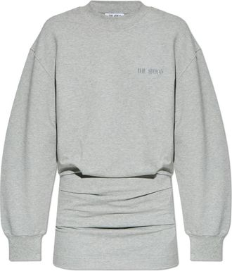The Attico Jurk met logo - Dames - Korte kleedjes - Grijs - M - Katoen - Kleedjes