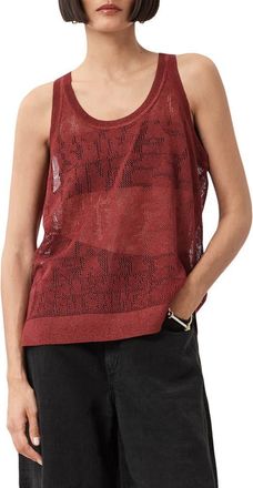 AllSaints Kaito Open Stitch Tank in Rosewood Red at Nordstrom Rack, Size Medium