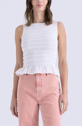 Pistola Denim Phoebe Smock Detail Sleeveless Cotton Blend Top in Le Blanc at Nordstrom, Size X-Small