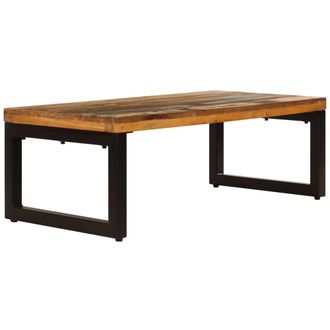 Berkfield Home Coffee Table 100x50x35 cm Solid Reclaimed Wood & Steel in Brown | Size: 100 x 50 x 35 cm