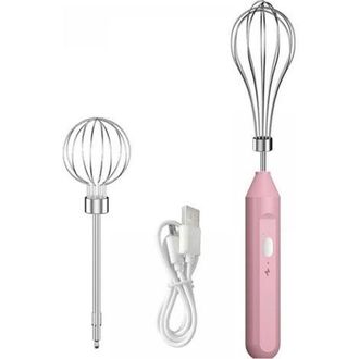 OEM Batidora El&eacute;ctrica Port&aacute;til Inal&aacute;mbrica (rosa), Mini Batidora De Mano Recargable Con Dos Varillas De Acero Inoxidable