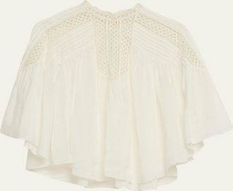 Isabel Marant Parina Embroidered Georgette Top