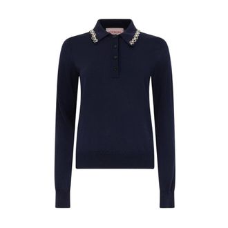 Iceberg Polo Sweater - Dames - Truien - Blauw - Maat: M Wol