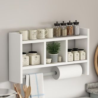 Dmora Estante Cortale, 4 Estantes, 64x15x35h Cm Blanco