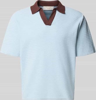 Jack & Jones Jack & Jones Regular Fit Poloshirt mit V-Ausschnitt Modell COTEDAZUR in Hellblau, Gr&ouml;&szlig;e XXL