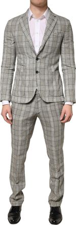 Domenico Tagliente Gray Single Breasted Formal 2 Piece Mens Suit