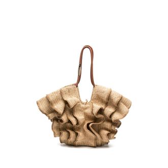 Zimmermann Medium Goldentime Ruffled-detail Tote Bag