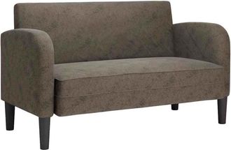 vidaXL Sof&aacute; Loveseat Gris Oscuro 110 Cm Cuero Sint&eacute;tica Vidaxl