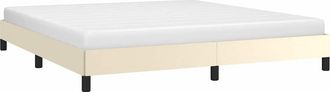 vidaXL Estructura De Cama Sin Colch&oacute;n Cuero Sint&eacute;tico Crema 160x200 Cm Vidaxl