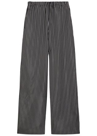 Maria McManus Striped Wide-leg Satin Trousers - Black - S (UK8-10 / S)