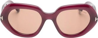 Tom Ford Eyewear Occhiali da sole April-02 con montatura geometrica - Rosso