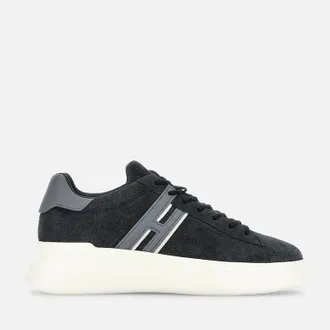 スニーカー HUE hugh hemer shoes 4JE005 エイチエス HS ヒール アップ スニーカー （ブラック