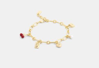 Coach Cherry And Heart Charm Bracelet