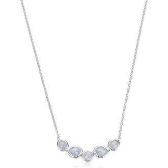 Monica Vinader Siren Mini Nugget Cluster Necklace in Silver/Blue Lace Agate at Nordstrom Rack, Size 18 In