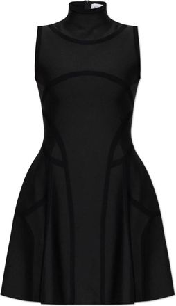 Alexander McQueen Fitted Dress - Dames - Korte kleedjes - Zwart - M - Polyester - Kleedjes