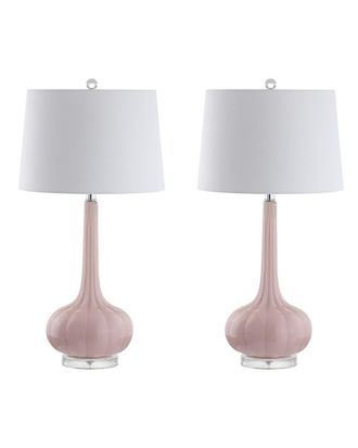 Jonathan Y Designs Jonathan Y Set Of 2 Bette 28.5In Glass Teardrop Led Table Lamps