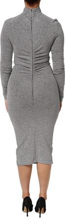 Dolce & Gabbana Gray Nylon Bodycon Sheath Long Sleeves Womens Dress