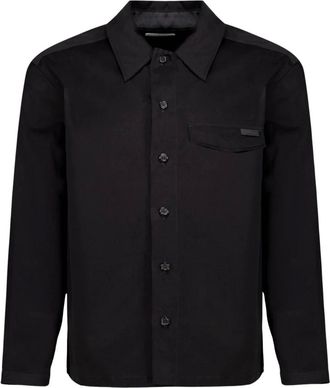 Saint Laurent Heren, Overhemden, Zwart, Maat: S Katoen