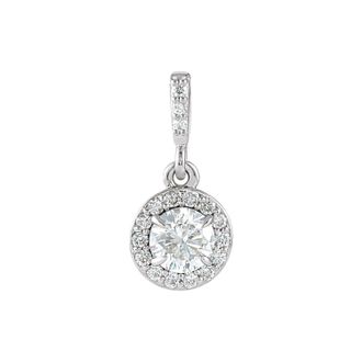 Diamond2Deal 14k Gold 3/8ct Lab-Grown Diamond Halo-Style Pendant