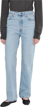 Levi's Premium Ribcage Full Length Straight Jeans Women 28X32 Light Blue GBO3521