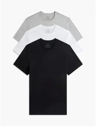 Tommy Hilfiger Mens Cotton Classics Crewneck Undershirt 3-Pack - Black Pepper - XL