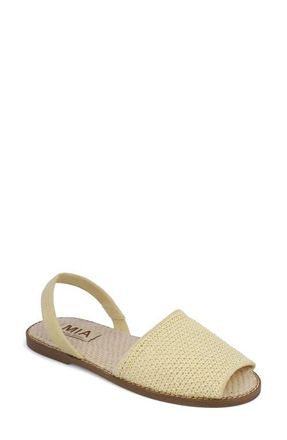 Mia Brazil Slingback Sandal in Butter/Yellow Woven at Nordstrom, Size 9.5