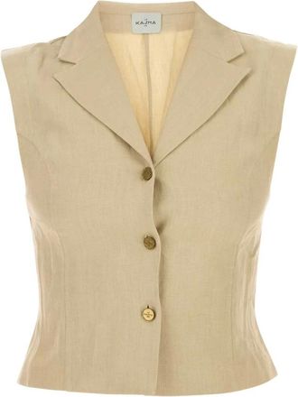 Le Kasha Sawadah Vest - Dames - Gillet - Beige - Xs/S - Linnen - Kostuums
