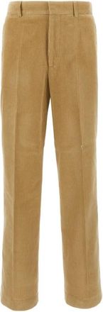 Palm Angels Corduroy Tape Broeken - Heren - Straight fit broeken - Beige - L - Katoen - Broeken