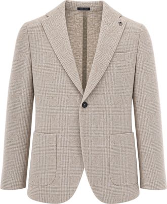 Breras Milano Beige Prince Of Wales Wool-Blend Blazer