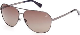 Timberland TB00029 Polarized 06H Mens Sunglasses Silver Size 65