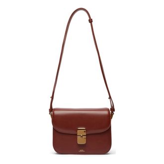 A.P.C. Grace Small Leather Bag - female - A.P.C. - Shoulder Bags - Brown - ONE SIZE - Bags