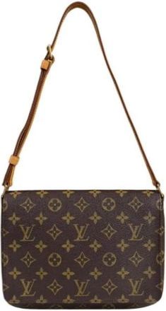 Louis Vuitton Tweedehands Canvas Louis Vuitton tassen - Dames - Vintage Schoudertas - Bruin - ONE Size - Vintage
