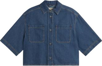 Max Mara Camicia denim a maniche corte - Blu